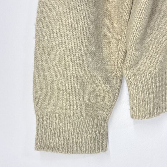 Polo Ralph Lauren 1/4 Zip Sweater XL Tan Light Brown Merino Wool Angora Vintage - Picture 8 of 12